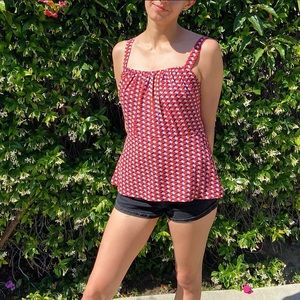 Cabi Orange White Purple Tank Blouse